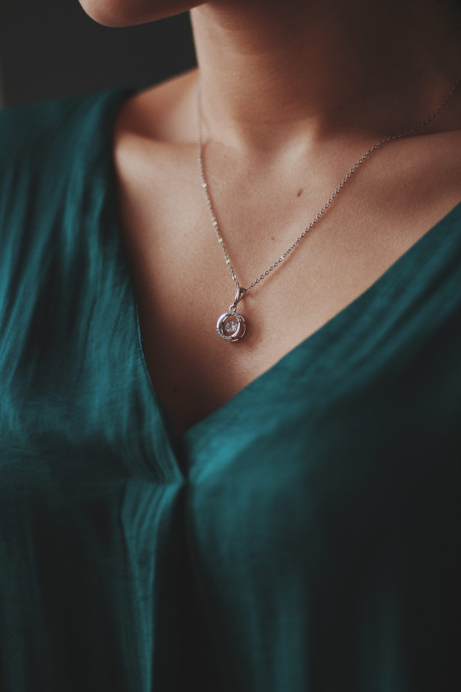 Girl wearing pendant